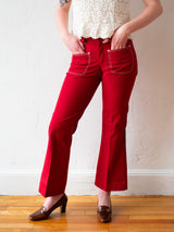 Vintage Red Contrast Stitch Farah Trousers S - We Thieves