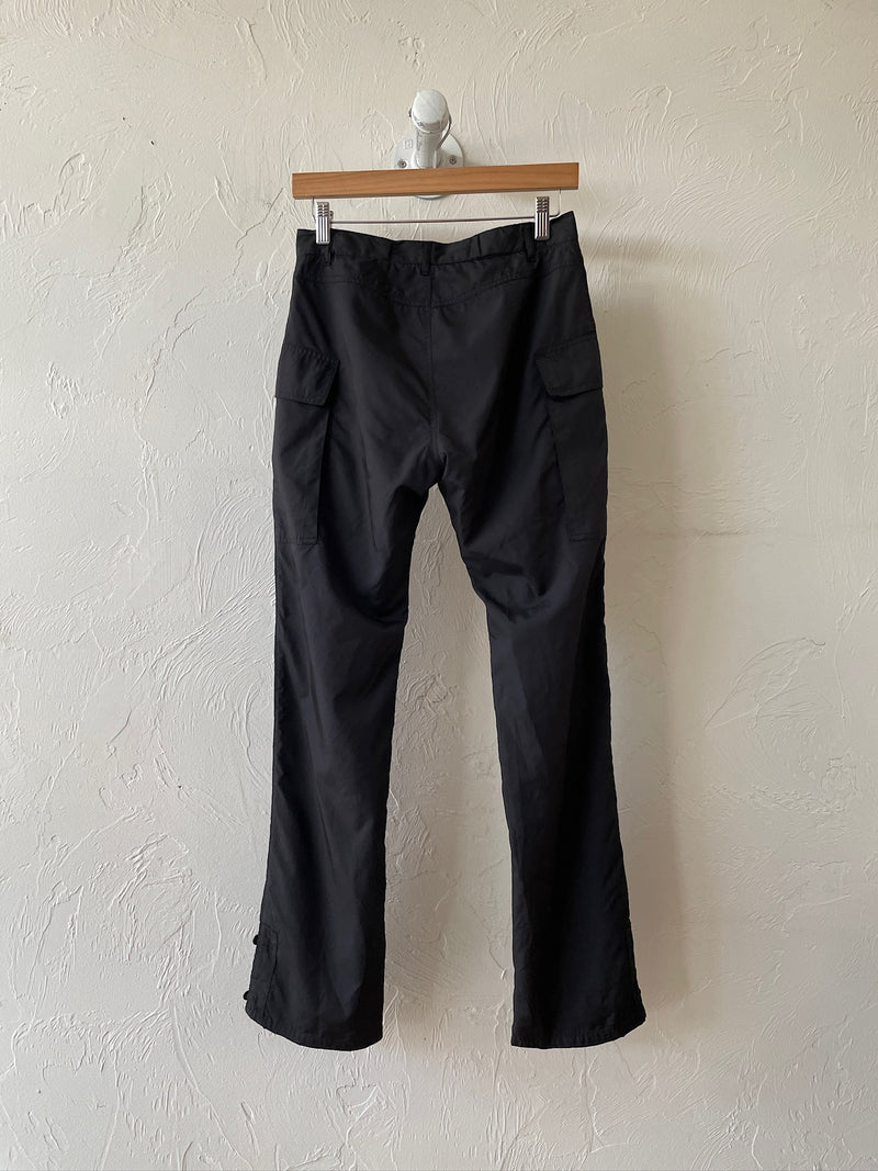 Vintage 90s Helmut Lang Black Nylon High-Waisted Pants M - We Thieves