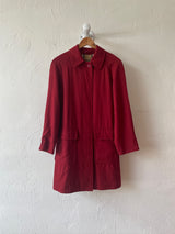 Vintage Burberry Red Wool Gabardine Car Coat/Trenchcoat S AS-IS - We Thieves