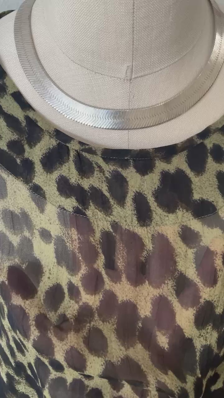 Vintage Isabel Marant Étoile Green Cheetah Print Drop Waist Dress L/XL - We Thieves