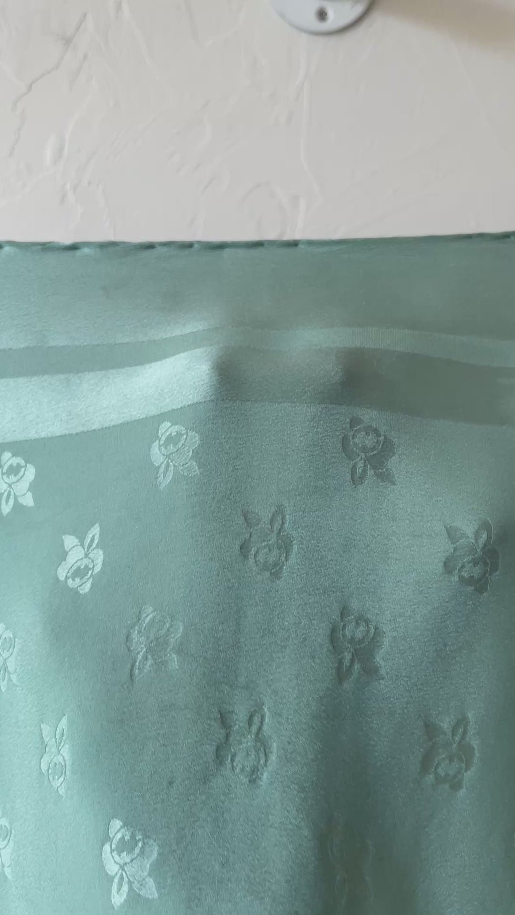 Vintage Fendi Aqua Blue Embossed Rose Print Silk Scarf AS-IS - We Thieves