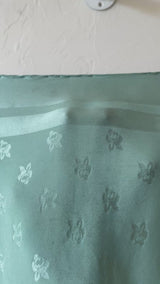 Vintage Fendi Aqua Blue Embossed Rose Print Silk Scarf AS-IS - We Thieves