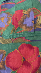 Vintage Iceberg Dark Green Tropical Woven Shirt M/L