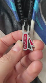 Vintage Polaris Black Leather Racing Jacket with Quilted Lining S