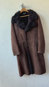 Vintage Antarex Brown Lambskin & Shearling Coat L/XL