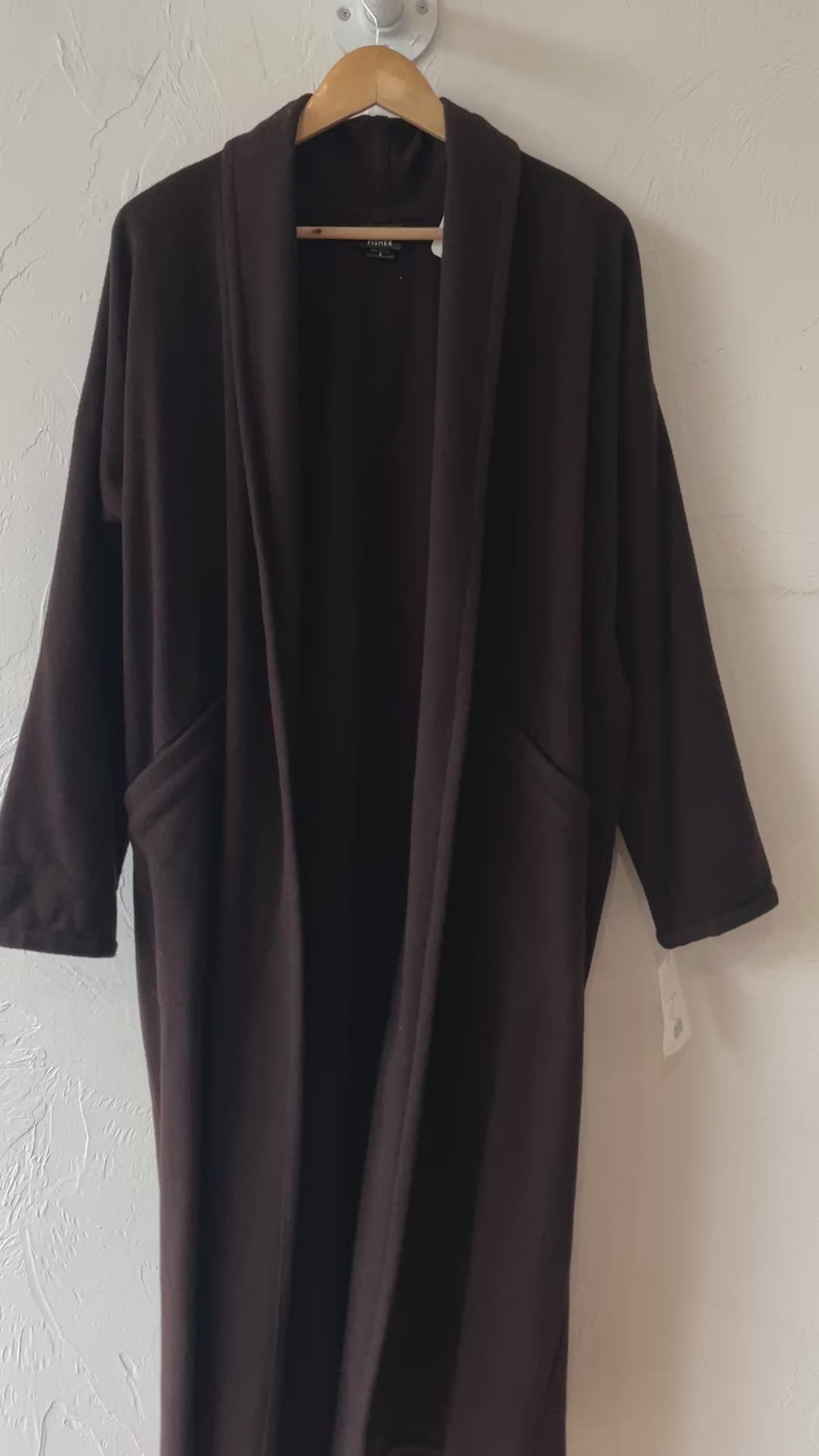 Vintage 1980s Eileen Fisher Brown Oversized Wool Duster S/M/L - We Thieves