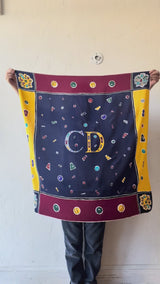 Vintage Christian Dior Novelty Silk Scarf