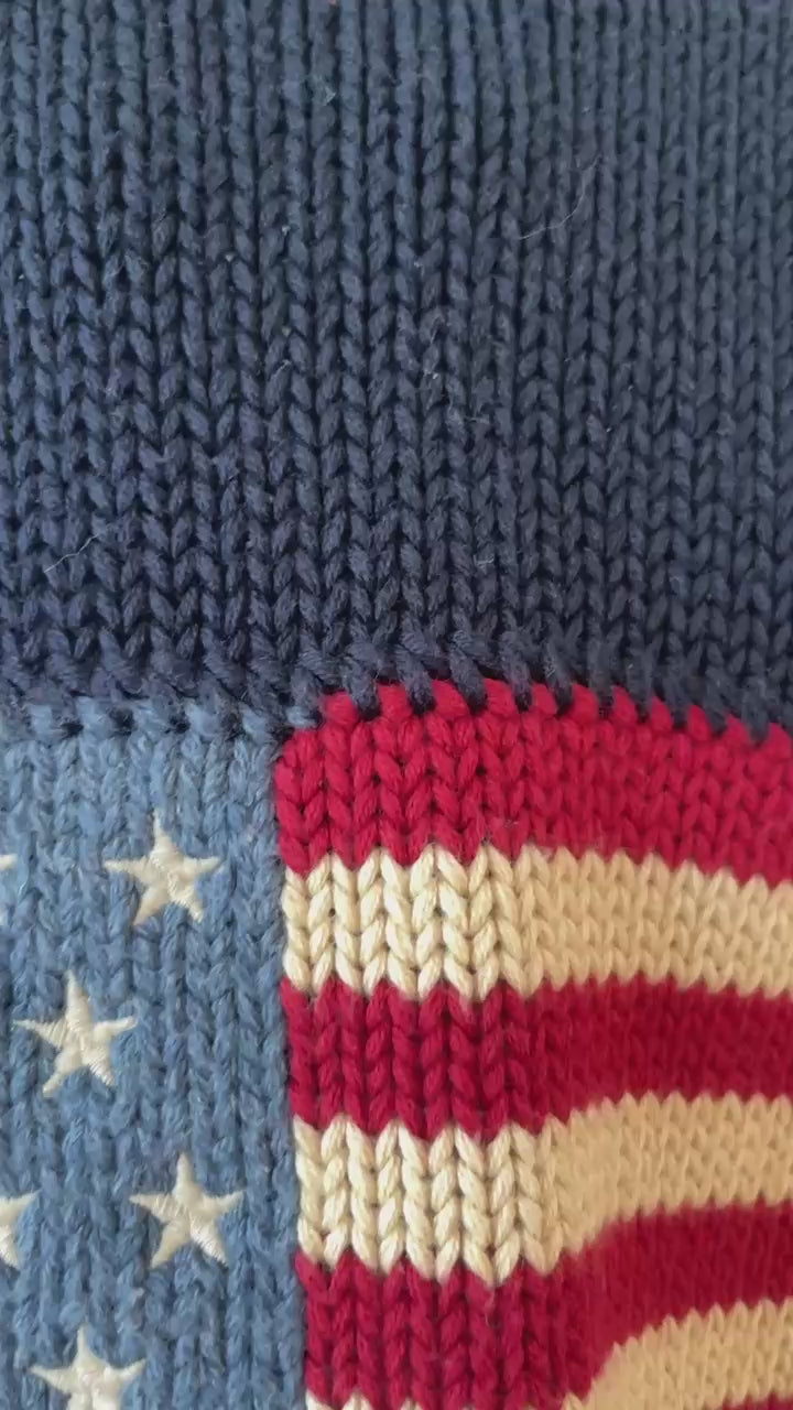 Vintage Polo Ralph Lauren Navy Cotton American Flag Sweater S/M - We Thieves