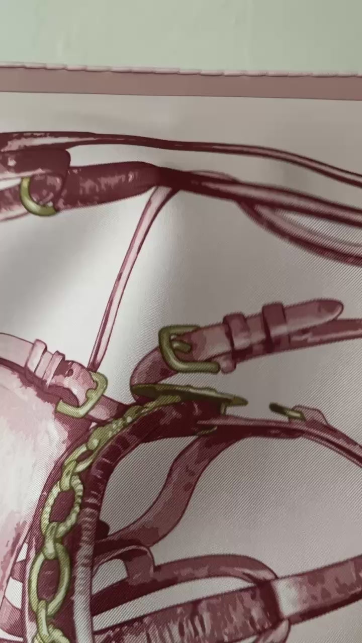 Vintage Hermes Pink & Mauve Brides Rebelles Silk Scarf - We Thieves