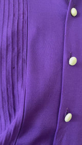 Vintage 1960/70s Purple Rayon Knit Blouse S