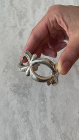Vintage Navajo Artisan Signed Sterling Silver Cuff - We Thieves