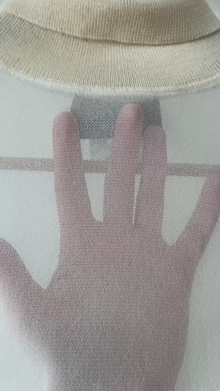 Vintage Jean Paul Gaultier Maille Femme White Mesh Knit Turtleneck L - We Thieves