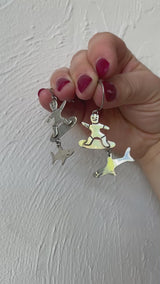 Vintage Mexican Sterling Silver Shark Surfer Earrings - We Thieves