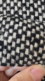 Vintage 60s Jane Justin Black & White Woven Wool Coat M