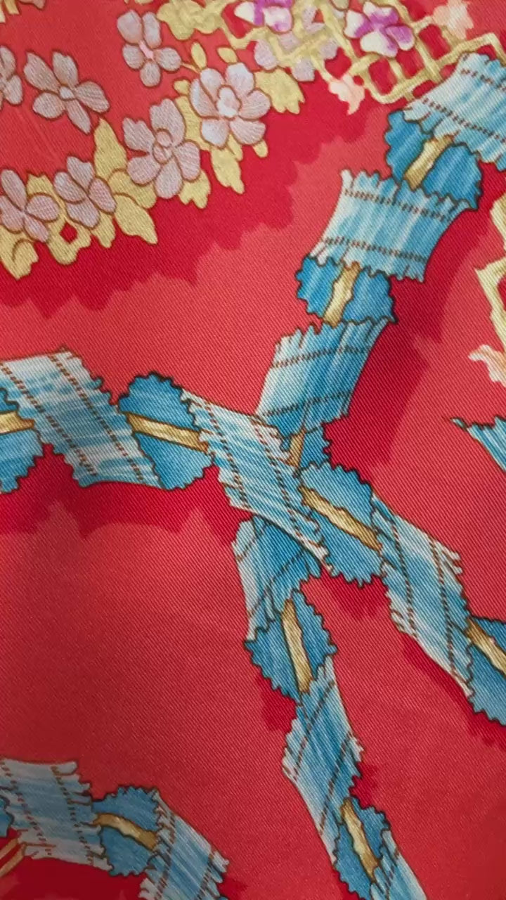 Vintage Hermes Le Sacre du Printemps Scarlet Silk Scarf - We Thieves