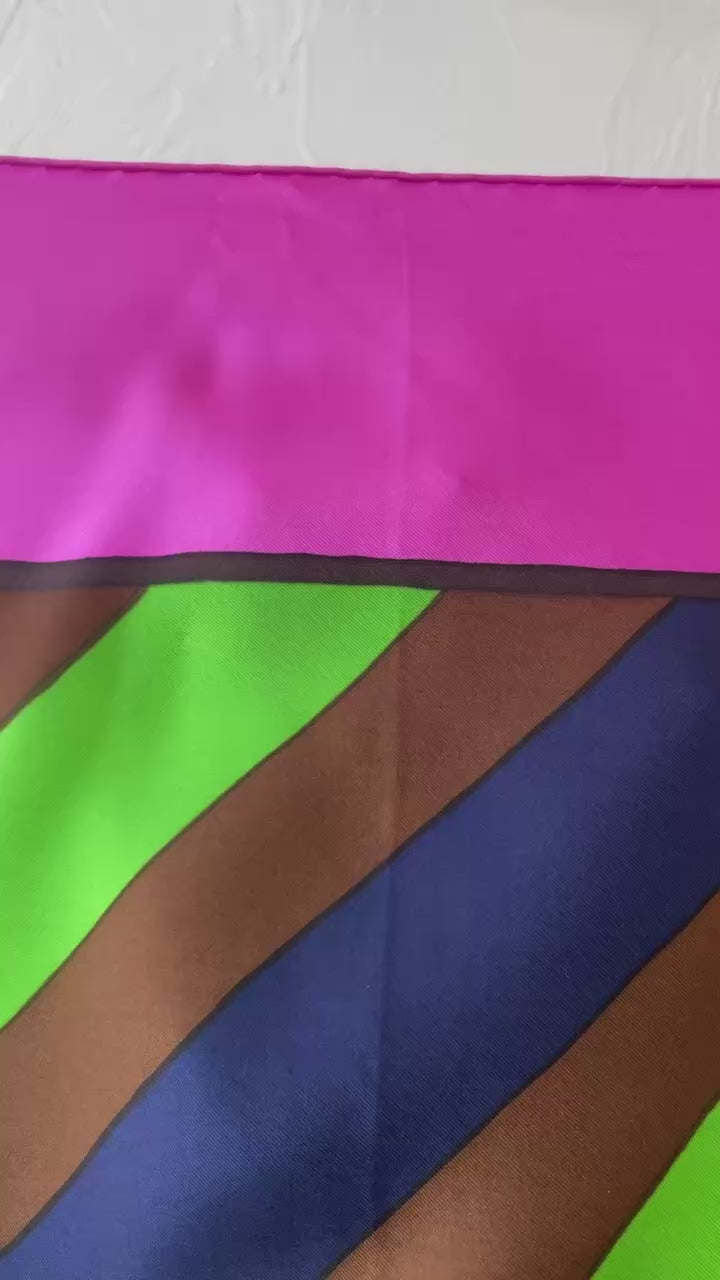 Vintage YSL Diagonal Striped Silk Scarf - We Thieves
