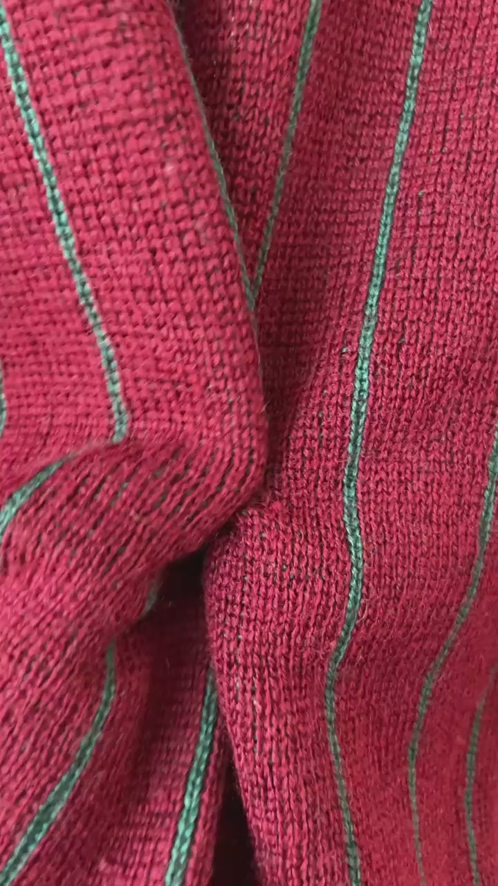 Vintage 90s Gap Burgundy & Teal Wool Pinstriped Cardigan Sweater S - We Thieves