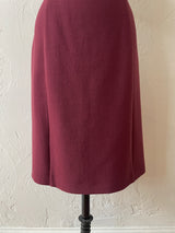 Vintage Armani Wine Red Wool Bodycon Midi Dress L - We Thieves