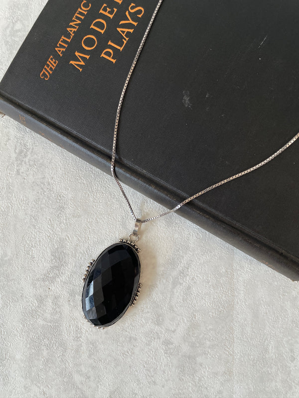 Vintage Large Faceted Onyx & Sterling Silver - We Thieves