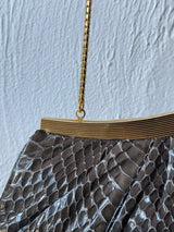 Vintage Judith Leiber Snakeskin Clutch Handbag on Chain