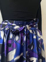 Vintage Skirt Purple Macro Print Silk Satin Skirt M - We Thieves