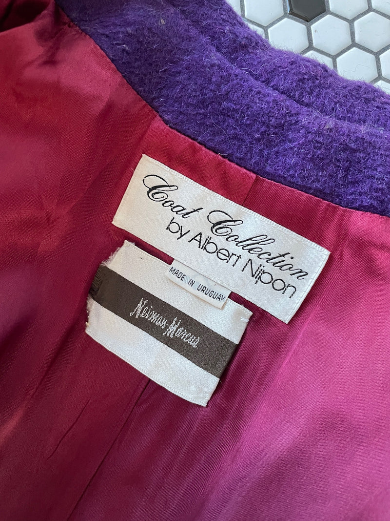 Vintage 80s Albert Nipon Purple Wool Coat Size 6 – We Thieves