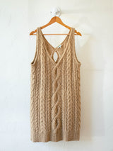 Vintage Kenzo Sand Cable-Knit Sweater Vest Tunic M - We Thieves