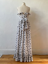 Vintage 60s/70s Ruth Chagnon Black & White Polka Dot Maxi Dress S - We Thieves