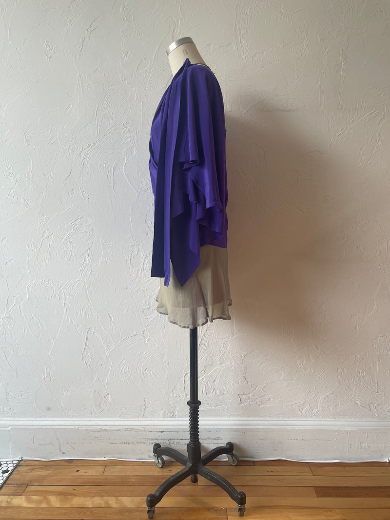 Vintage Robert Rodriguez Sleeveless Royal Purple Silk Fairy Top S/M - We Thieves