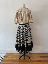Vintage 50s Londy of Mexico Handpainted Sequin Embellished Swing Skirt M