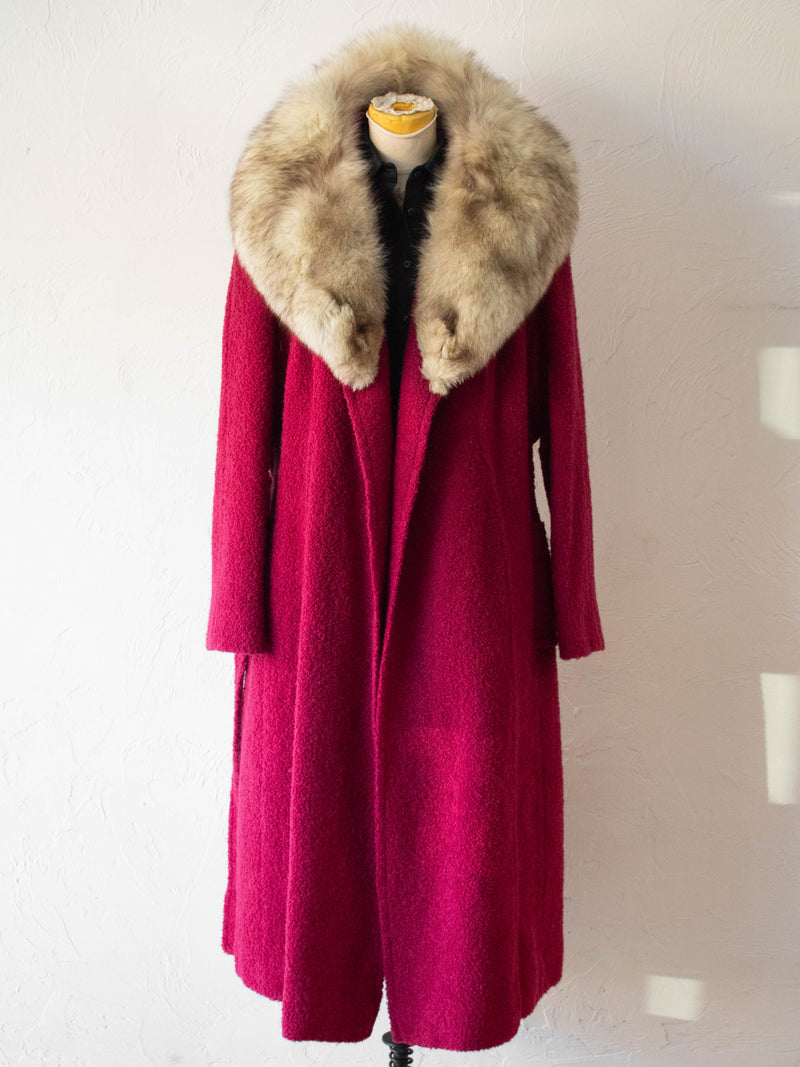 Vintage 90s Lane Bryant Cranberry Wool Coat L - We Thieves