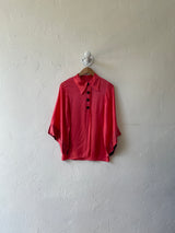 Vintage 1930 Red Satin Bed Jacket Small to Medium