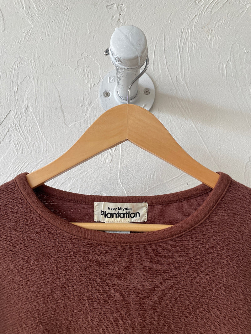 Vintage Issey Miyake Earth Brown Cotton Long Sleeve Knit Shirt S - We Thieves