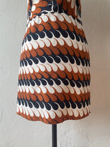 Vintage Marni Brown Black & White Wave Pattern Bow Dress S/M - We Thieves