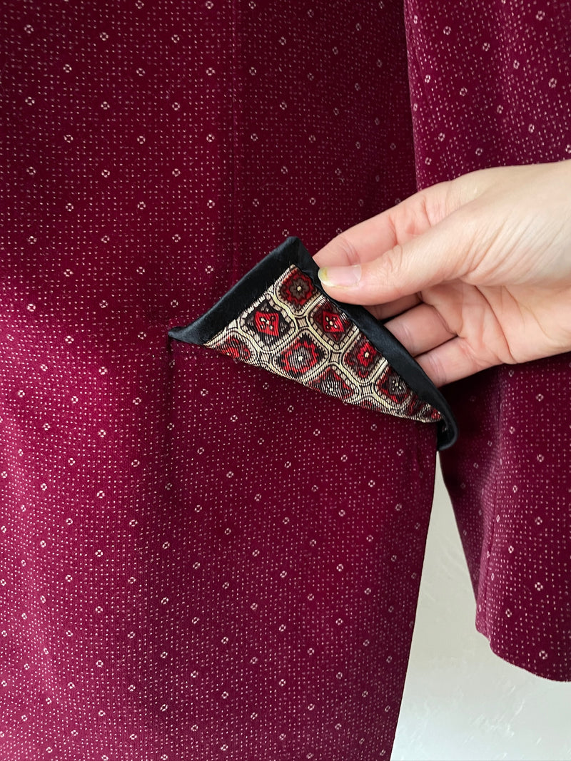 Vintage Reuben's Bespoke Maroon Velvet Blazer M/L