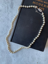 Vintage 5mm Majorica Pearl Necklace with Sterling Silver Chain - We Thieves