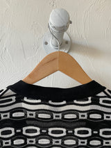 Vintage Missoni Black & White Woven Cotton/Linen Blend Cardigan S