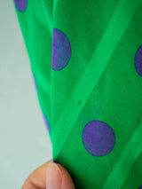 Vintage 1980s AKRIS Green & Purple Polka Dot Dress M - We Thieves