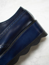 Vintage Prada Navy Leather Platform Oxford Brogues 8.5 - We Thieves