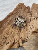 Vintage Sterling Silver Stacking Stone Ring Set Size 6 - We Thieves