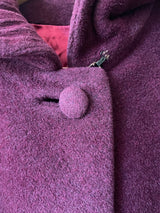 Vintage 50s Lilli Ann Burgundy French Wool Coat L