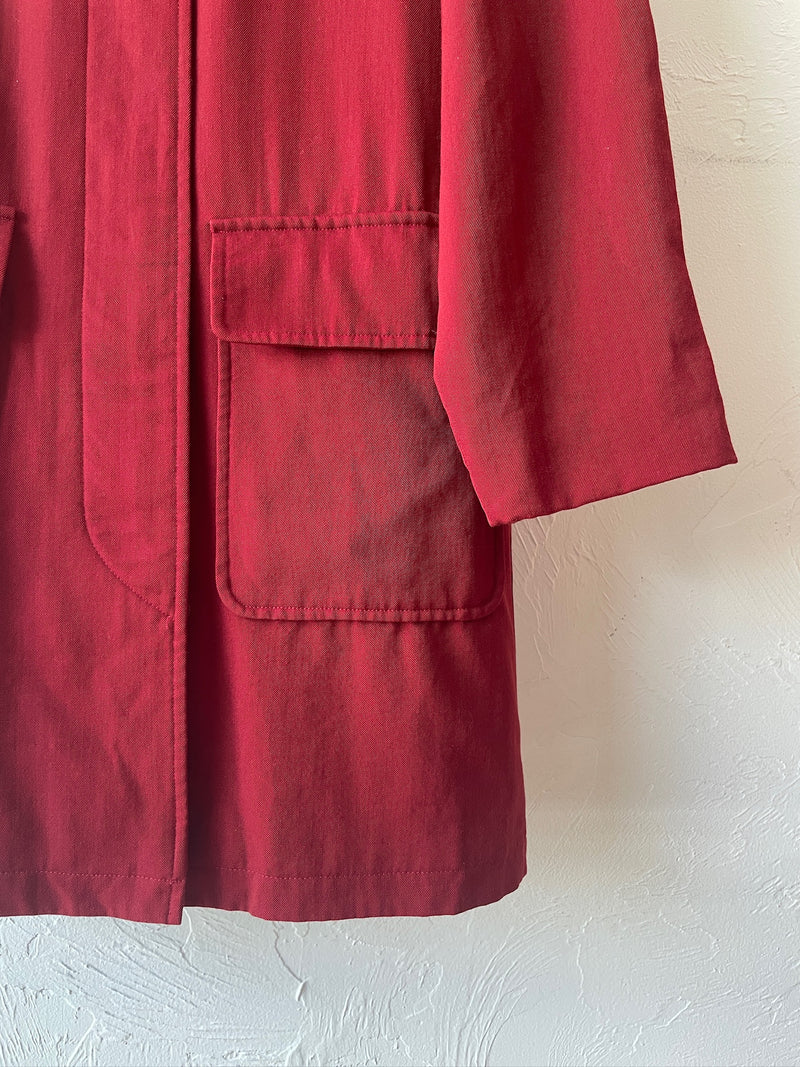 Vintage Burberry Red Wool Gabardine Car Coat/Trenchcoat S AS-IS - We Thieves