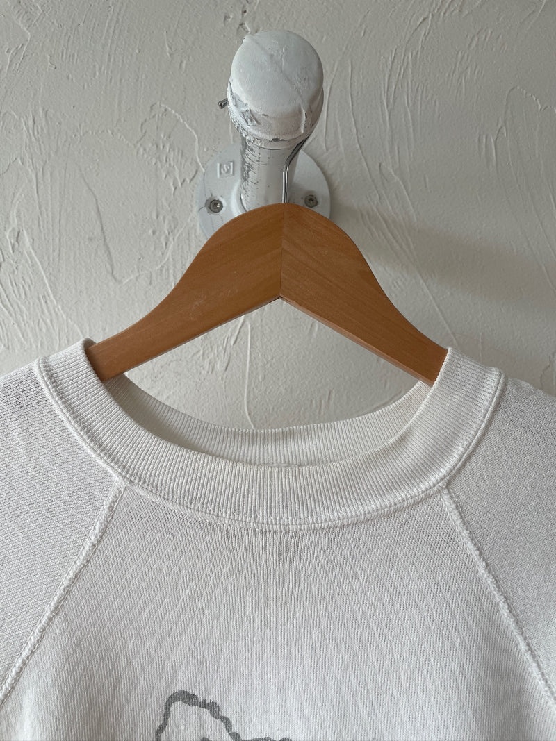 Vintage 70s/80s Three Tigers White Graphic Crewneck Sweatshirt S - We Thieves