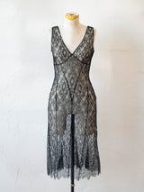 Vintage Max Mara Sleeveless Lace Little Black Dress S - We Thieves