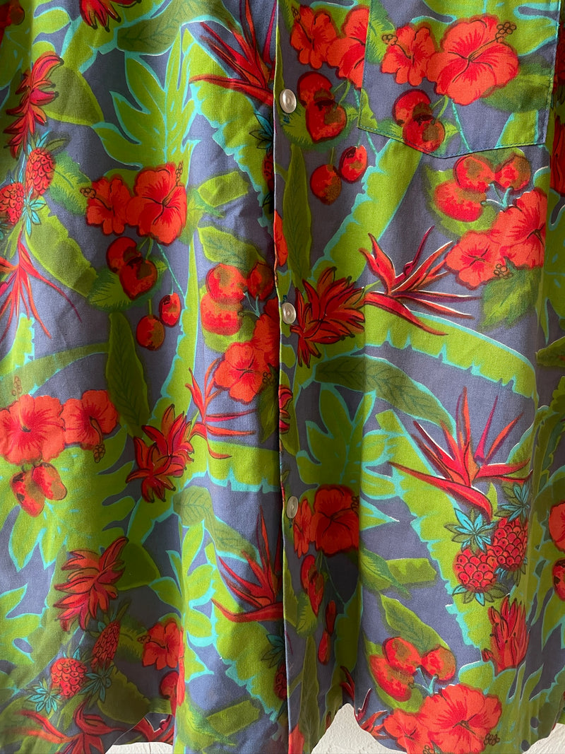 Vintage Sears Red + Green Hawaiian Button Down Shirt L - We Thieves