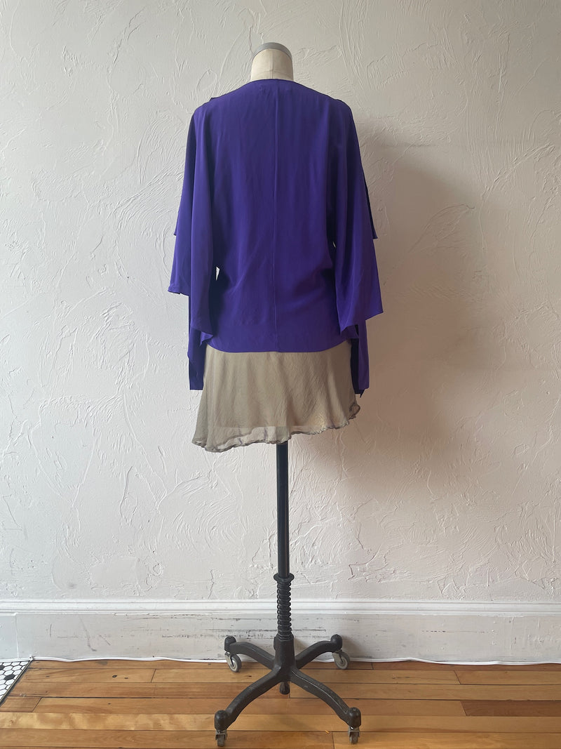 Vintage Robert Rodriguez Sleeveless Royal Purple Silk Fairy Top S/M - We Thieves