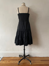 Vintage Tiered Black Embroidered Slip Dress M - We Thieves