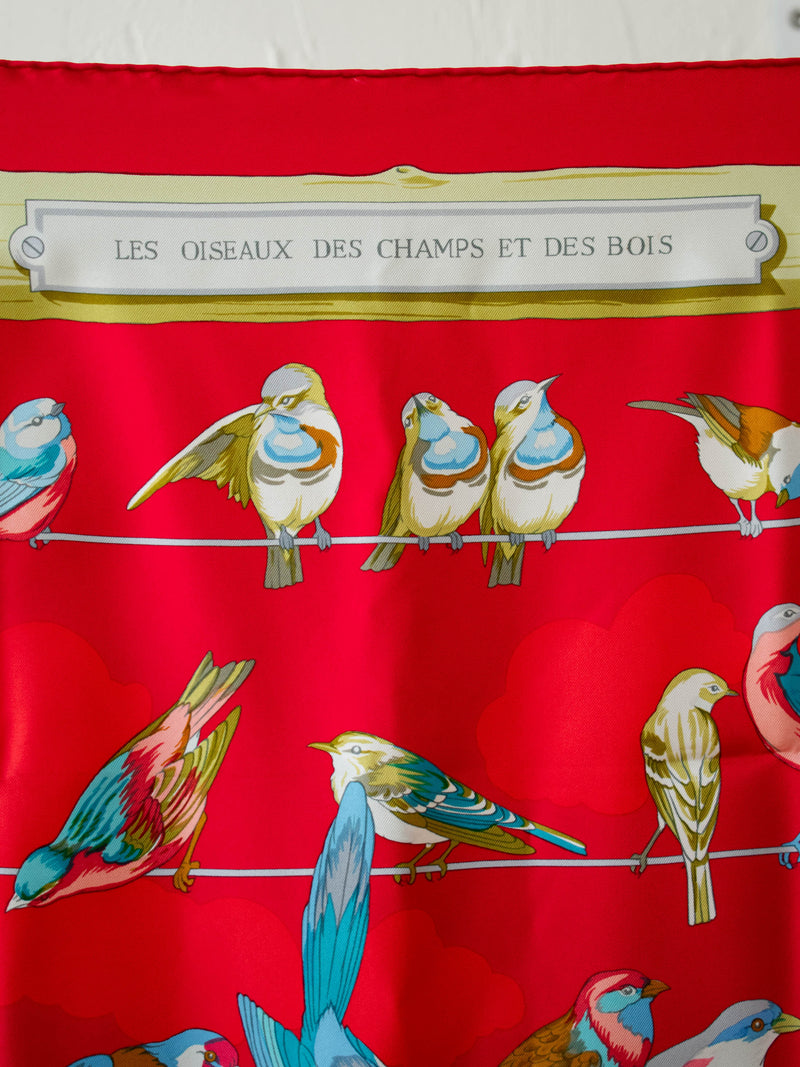 Vintage Hermes 1953 Les Oiseaux Des Champs Et Des Bois Silk Scarf - We Thieves