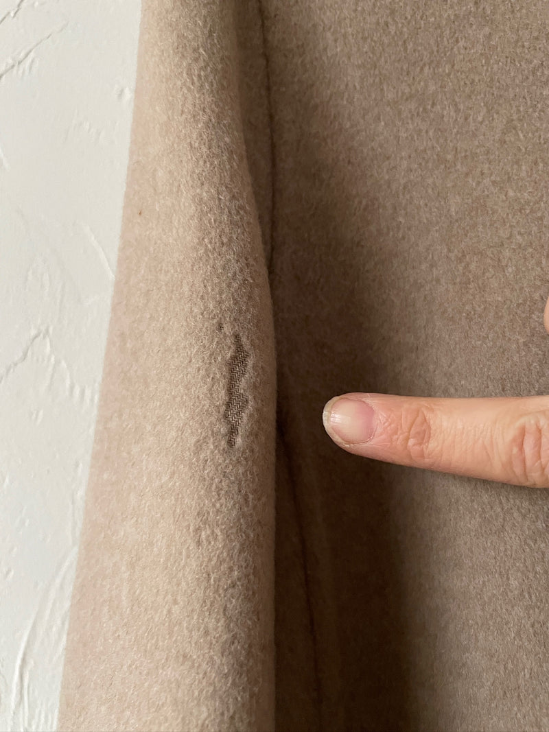 Vintage Akris Beige Cashmere A-Line Car Coat S