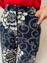 Vintage Kenzo Navy & White Floral Print Trouser XS/S - We Thieves